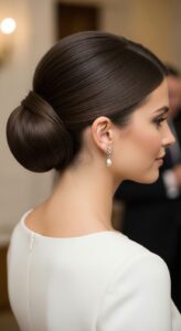 1. Elegant Low Chignon