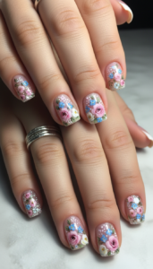 Floral Eid Nail Design