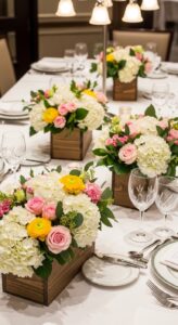 4. Wooden Box Flower Centre pieces