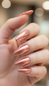 5. Rose Gold Chrome Nails