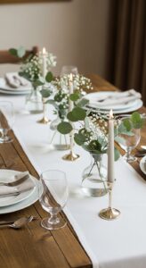 7. Simple Greenery Centrepieces