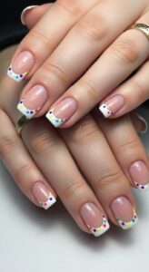 French Tip with Polka Dots