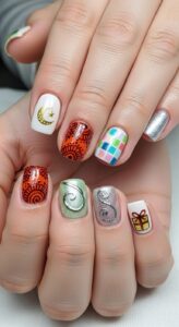 Cute Short Nails for Eid