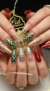 Cute Long Nails for Eid