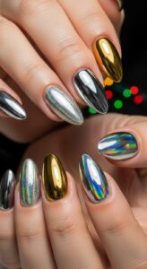 Metallic and Chrome Nails