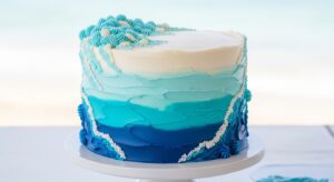  Ombre Ocean Blue Cake